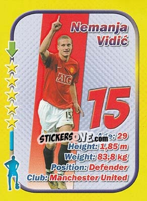 Sticker Nemanja Vidic - Stars 3x1 (Big) n. 11 - Aquarius
