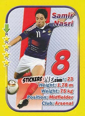Sticker Samir Nasri - Stars 3x1 (Big) n. 14 - Aquarius