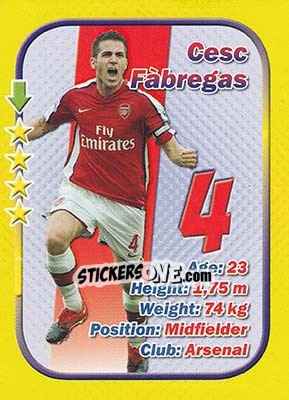 Sticker Cesc Fabregas - Stars 3x1 (Big) n. 19 - Aquarius