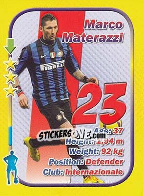 Sticker Marco Materazzi - Stars 3x1 (Big) n. 24 - Aquarius