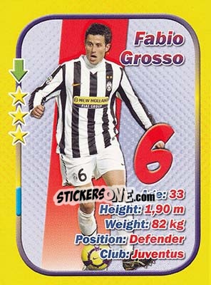 Sticker Fabio Grosso - Stars 3x1 (Big) n. 25 - Aquarius