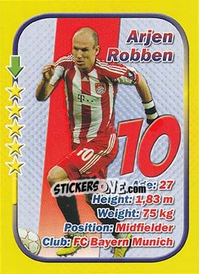 Sticker Arjen Robben - Stars 3x1 (Big) n. 31 - Aquarius