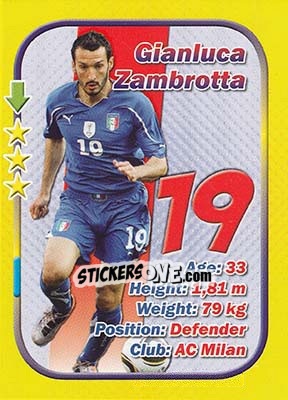 Sticker Gianluca Zambrotta - Stars 3x1 (Big) n. 39 - Aquarius