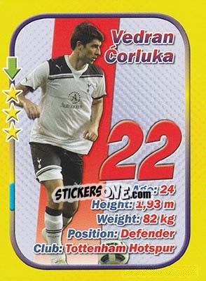 Sticker Vedran Corluka - Stars 3x1 (Big) n. 40 - Aquarius