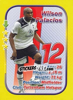 Sticker Wilson Palacios - Stars 3x1 (Big) n. 43 - Aquarius