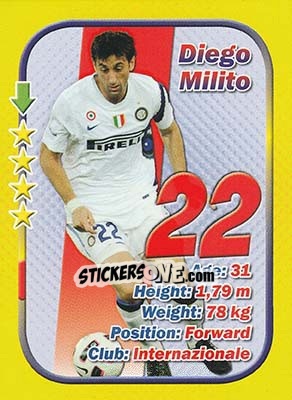 Sticker Diego Milito - Stars 3x1 (Big) n. 48 - Aquarius