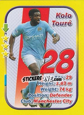 Sticker Kolo Toure - Stars 3x1 (Big) n. 52 - Aquarius