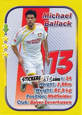 Sticker Michael Ballack - Stars 3x1 (Big) n. 56 - Aquarius