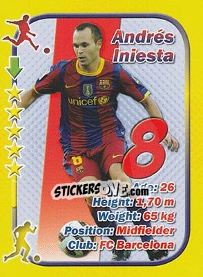 Sticker Andres Iniesta - Stars 3x1 (Big) n. 59 - Aquarius