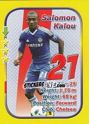 Sticker Salomon Kalou - Stars 3x1 (Big) n. 61 - Aquarius