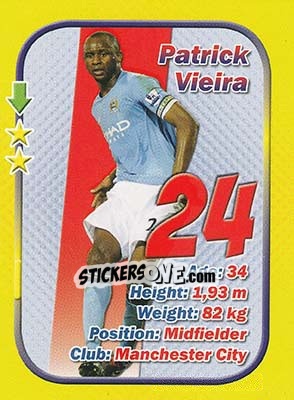 Sticker Patrick Vieira - Stars 3x1 (Big) - Aquarius