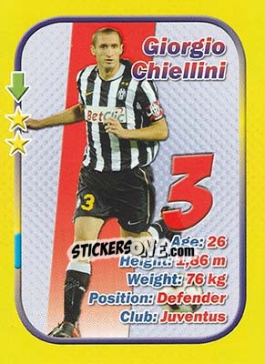 Sticker Giorgio Chiellini - Stars 3x1 (Big) n. 63 - Aquarius