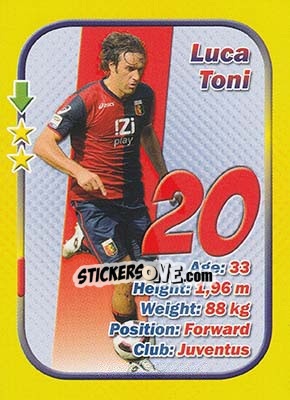 Sticker Luca Toni - Stars 3x1 (Big) n. 68 - Aquarius