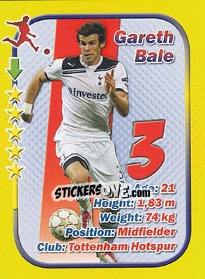 Sticker Gareth Bale - Stars 3x1 (Big) n. 72 - Aquarius