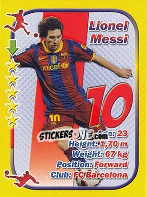 Sticker Lionel Messi - Stars 3x1 (Big) n. 77 - Aquarius