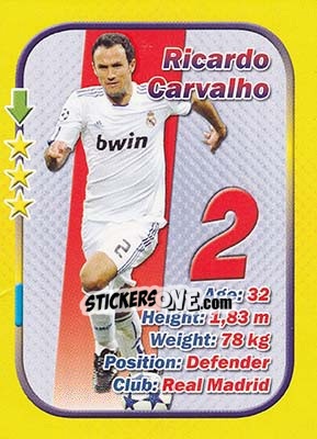 Sticker Ricardo Carvalho - Stars 3x1 (Big) n. 80 - Aquarius