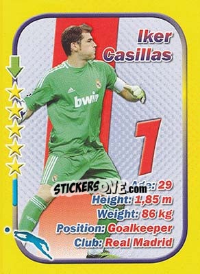 Sticker Iker Casillas - Stars 3x1 (Big) n. 81 - Aquarius