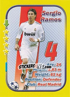 Sticker Sergio Ramos - Stars 3x1 (Big) n. 83 - Aquarius