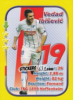 Sticker Vedad Ibiševic - Stars 3x1 (Big) n. 86 - Aquarius