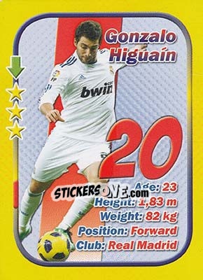 Sticker Gonzalo Higuain - Stars 3x1 (Big) n. 87 - Aquarius