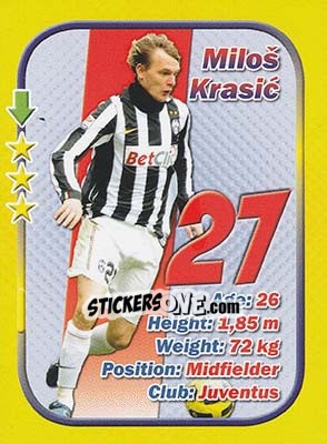 Sticker Miloš Krasic - Stars 3x1 (Big) n. 88 - Aquarius