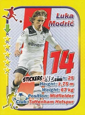 Sticker Luka Modric - Stars 3x1 (Big) n. 92 - Aquarius