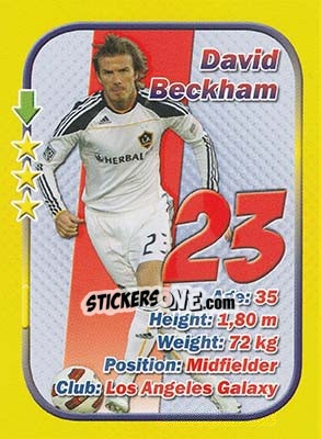 Sticker David Beckham - Stars 3x1 (Big) n. 95 - Aquarius