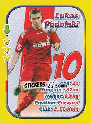 Sticker Lukas Podolski - Stars 3x1 (Big) n. 96 - Aquarius