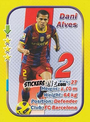 Sticker Dani Alves - Stars 3x1 (Big) n. 103 - Aquarius
