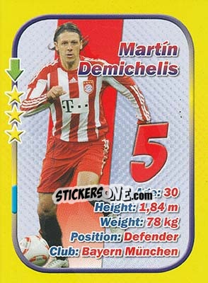 Sticker Martin Demichelis - Stars 3x1 (Big) n. 107 - Aquarius