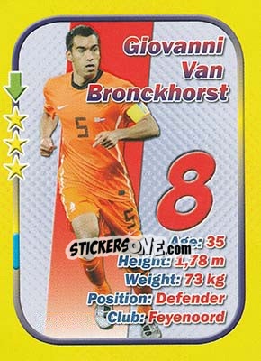 Sticker Giovanni Van Bronckhorst - Stars 3x1 (Big) n. 113 - Aquarius
