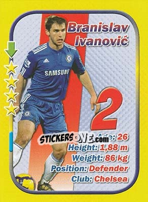 Sticker Branislav Ivanovic - Stars 3x1 (Big) - Aquarius