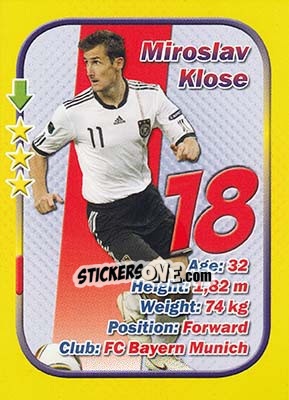 Sticker Miroslav Klose - Stars 3x1 (Big) n. 118 - Aquarius