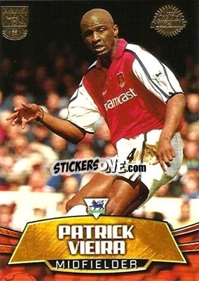 Sticker Patrick Vieira - Premier Gold 2001-2002 n. A2 - Topps