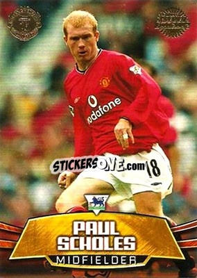 Sticker Paul Scholes - Premier Gold 2001-2002 n. MU5 - Topps