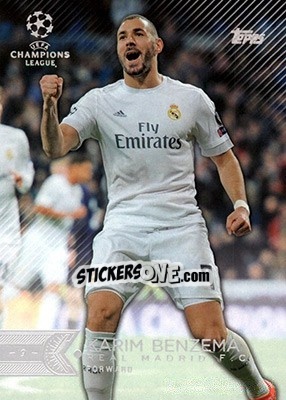 Sticker Karim Benzema - UEFA Champions League Showcase 2015-2016 n. 16 - Topps