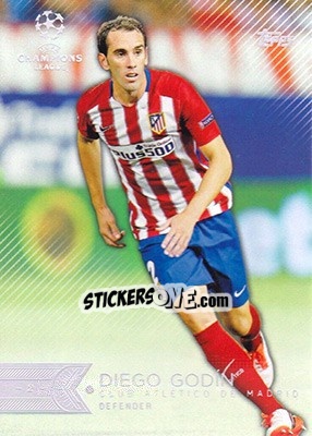Sticker Diego Godín - UEFA Champions League Showcase 2015-2016 n. 61 - Topps
