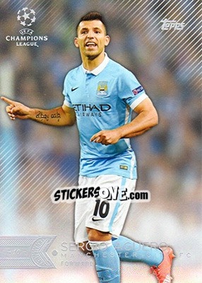 Sticker Sergio Agüero - UEFA Champions League Showcase 2015-2016 n. 93 - Topps