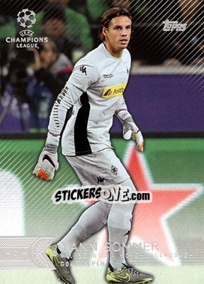 Sticker Yann Sommer - UEFA Champions League Showcase 2015-2016 n. 100 - Topps
