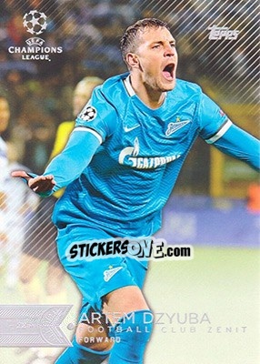 Sticker Artem Dzyuba - UEFA Champions League Showcase 2015-2016 n. 187 - Topps