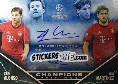 Sticker Xabi Alonso / Javi Martínez - UEFA Champions League Showcase 2015-2016 n. CPA-AM - Topps