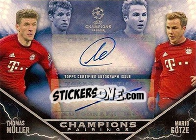 Sticker Thomas Müller / Mario Götze - UEFA Champions League Showcase 2015-2016 n. CPA-MG - Topps