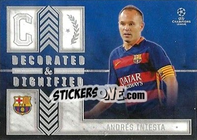 Sticker Andrés Iniesta - UEFA Champions League Showcase 2015-2016 n. DD-AI - Topps