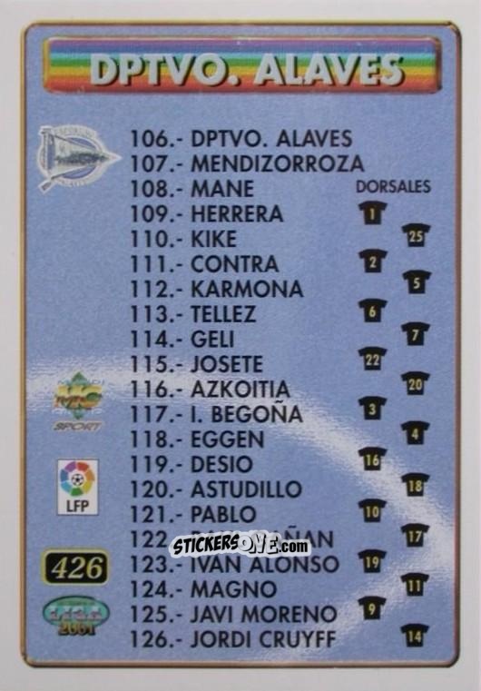 Figurina Alavés - Numancia - Las Fichas De La Liga 2000-2001 n. 426 - Mundicromo