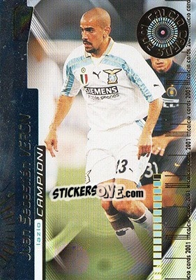 Sticker Juan Sebastian Veron - Calcio Cards 2000-2001 n. 100 - Panini