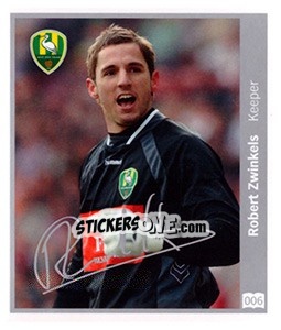 Sticker Robert Zwinkels - Eredivisie 2010-2011 n. 6 - Ah