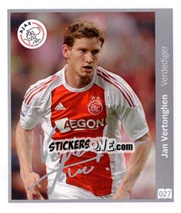 Sticker Jan Vertonghen - Eredivisie 2010-2011 - Ah