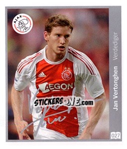 Sticker Jan Vertonghen - Eredivisie 2010-2011 n. 27 - Ah