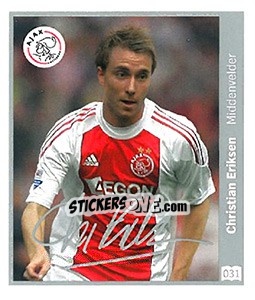 Sticker Christian Eriksen - Eredivisie 2010-2011 n. 31 - Ah