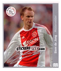 Sticker Siem de Jong - Eredivisie 2010-2011 - Ah